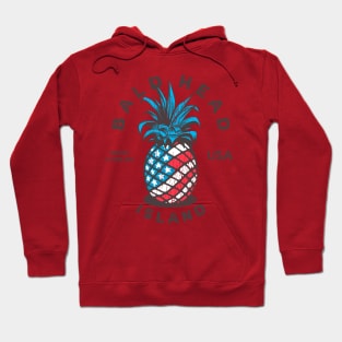 Bald Head Island, NC Summertime Vacationing Patriotic Pineapple Hoodie
